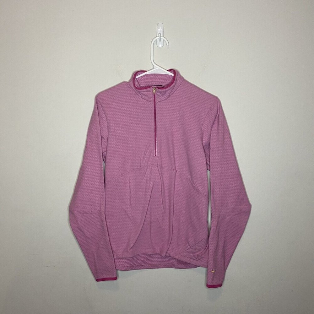 Nike Sphere Thermal Pullover Top Womens Size M Pink 1/4 Zip Long Sleeve Collar